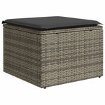 4-Delige Loungeset Met Kussens Poly Rattan Grijs