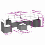 7-Delige Loungeset Met Kussens Poly Rattan Zwart