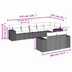 8-Delige Loungeset Met Kussens Poly Rattan Zwart