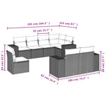 8-Delige Loungeset Met Kussens Poly Rattan Grijs