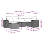 6-Delige Loungeset Met Kussens Poly Rattan Zwart