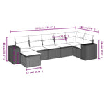 7-Delige Loungeset Met Kussens Poly Rattan Beige