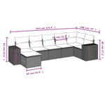 7-Delige Loungeset Met Kussens Poly Rattan Grijs