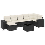 8-Delige Loungeset Met Kussens Poly Rattan Zwart