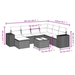 8-Delige Loungeset Met Kussens Poly Rattan Zwart