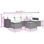 7-Delige Loungeset Met Kussens Poly Rattan Zwart