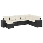 8-Delige Loungeset Met Kussens Poly Rattan Zwart