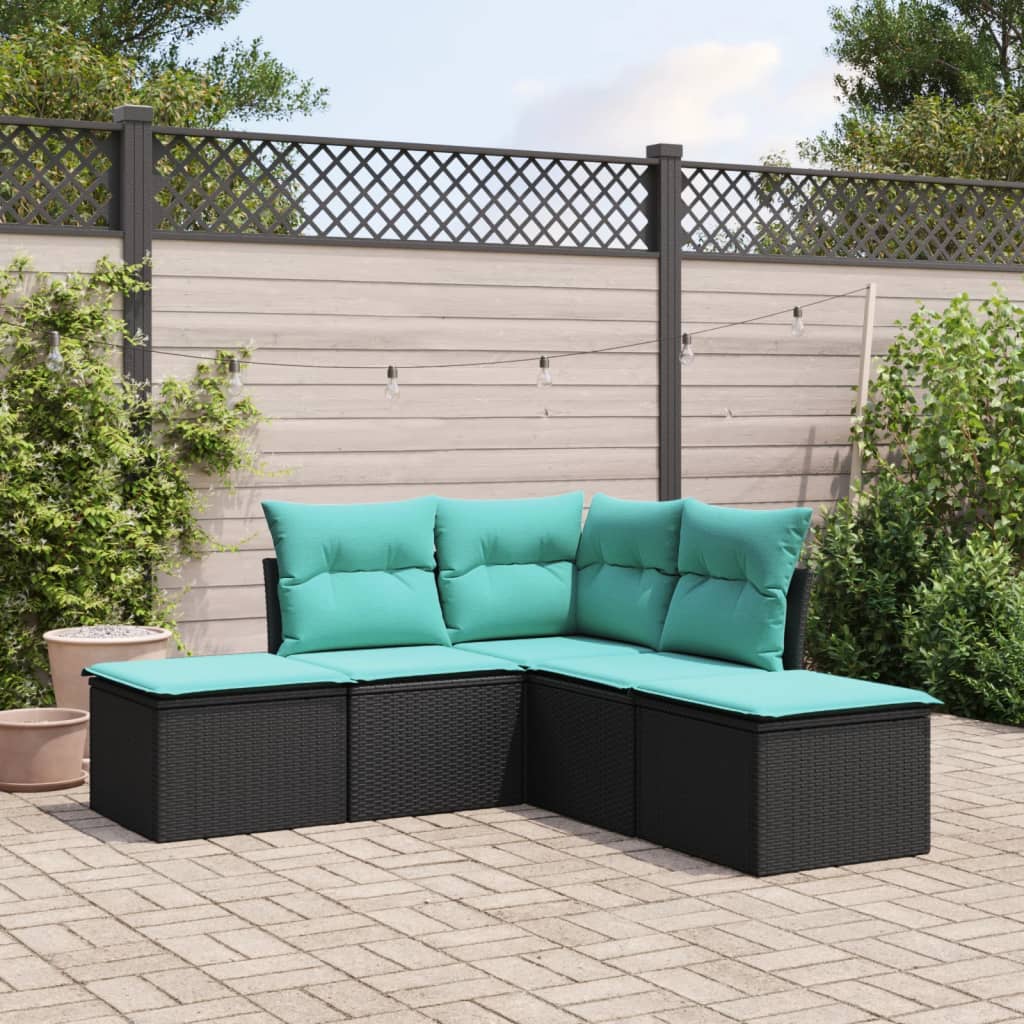 6-Delige Loungeset Met Kussens Poly Rattan