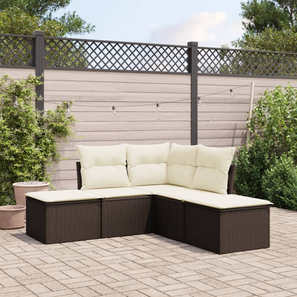 6-Delige Loungeset Met Kussens Poly Rattan