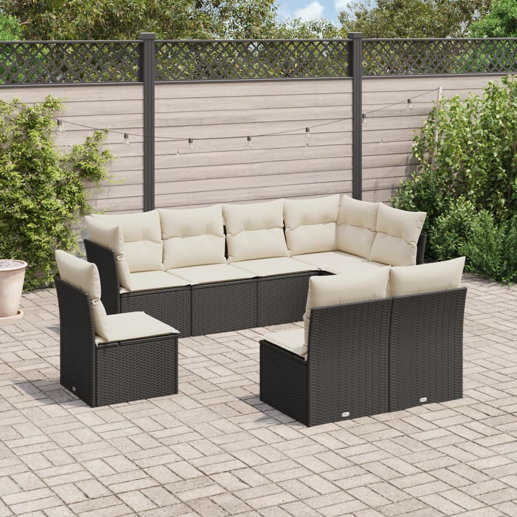 9-Delige Loungeset Met Kussens Poly Rattan