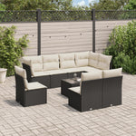 9-Delige Loungeset Met Kussens Poly Rattan