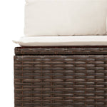9-Delige Loungeset Met Kussens Poly Rattan Bruin