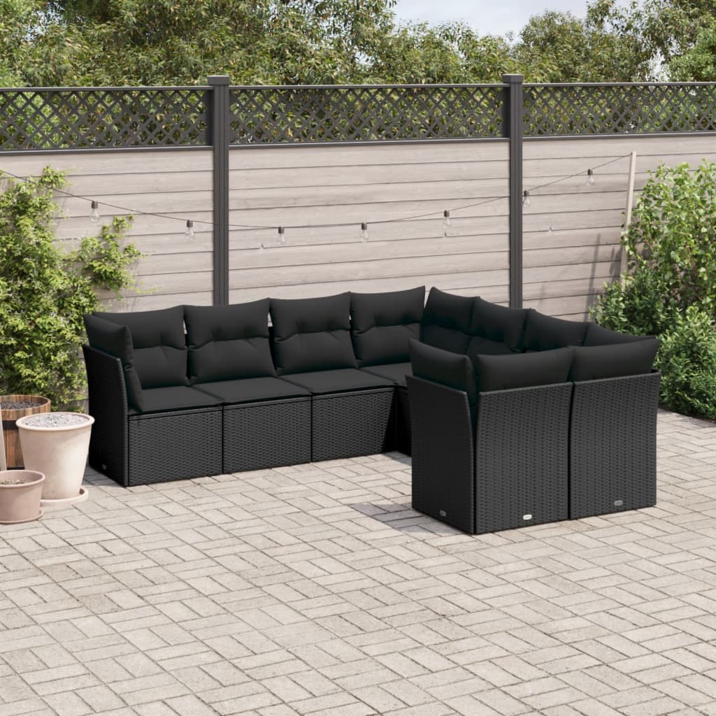 8-Delige Loungeset Met Kussens Poly Rattan Beige