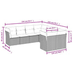 8-Delige Loungeset Met Kussens Poly Rattan Beige