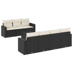 8-Delige Loungeset Met Kussens Poly Rattan Zwart