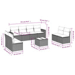 9-Delige Loungeset Met Kussens Poly Rattan Zwart