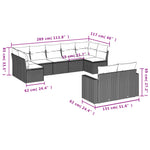 9-Delige Loungeset Met Kussens Poly Rattan Beige