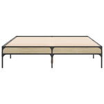 Bedframe Bewerkt Hout Metaal Kleurig Sonoma Eiken