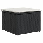 11-Delige Loungeset Met Kussens Poly Rattan Zwart