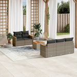 6-Delige Loungeset Met Kussens Poly Rattan Grijs