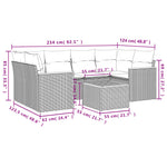 7-Delige Loungeset Met Kussens Poly Rattan Grijs