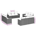 12-Delige Loungeset Met Kussens Poly Rattan Gemengd Beige