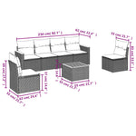 7-Delige Loungeset Met Kussens Poly Rattan Zwart