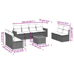 9-Delige Loungeset Met Kussens Poly Rattan Zwart