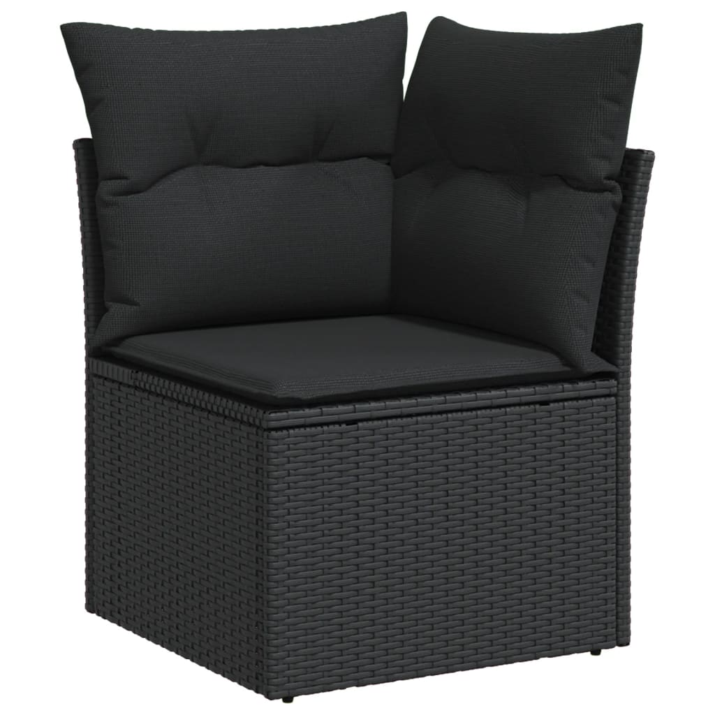 4-Delige Loungeset Met Kussens Poly Rattan Zwart