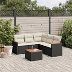 6-Delige Loungeset Met Kussens Poly Rattan Zwart