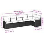 6-Delige Loungeset Met Kussens Poly Rattan Grijs