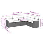 6-Delige Loungeset Met Kussens Poly Rattan Zwart