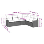 6-Delige Loungeset Met Kussens Poly Rattan Zwart