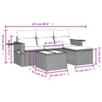 4-Delige Loungeset Met Kussens Poly Rattan Grijs
