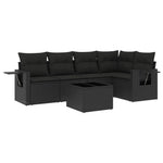 6-Delige Loungeset Met Kussens Poly Rattan Zwart