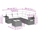 6-Delige Loungeset Met Kussens Poly Rattan Zwart