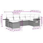 6-Delige Loungeset Met Kussens Poly Rattan Beige