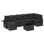 8-Delige Loungeset Met Kussens Poly Rattan Zwart
