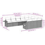 10-Delige Loungeset Met Kussens Poly Rattan Zwart