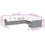 10-Delige Loungeset Met Kussens Poly Rattan Beige