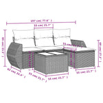 5-Delige Loungeset Met Kussens Poly Rattan Zwart