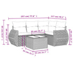 5-Delige Loungeset Met Kussens Poly Rattan Zwart