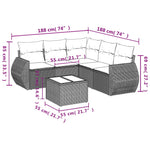 6-Delige Loungeset Met Kussens Poly Rattan Zwart