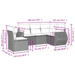 5-Delige Loungeset Met Kussens Poly Rattan Beige