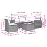 6-Delige Loungeset Met Kussens Poly Rattan Zwart