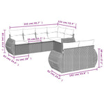 7-Delige Loungeset Met Kussens Poly Rattan Beige
