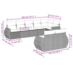 8-Delige Loungeset Met Kussens Poly Rattan Beige