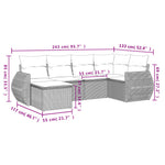 6-Delige Loungeset Met Kussens Poly Rattan Beige