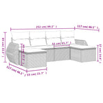 6-Delige Loungeset Met Kussens Poly Rattan Zwart