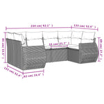7-Delige Loungeset Met Kussens Poly Rattan Zwart